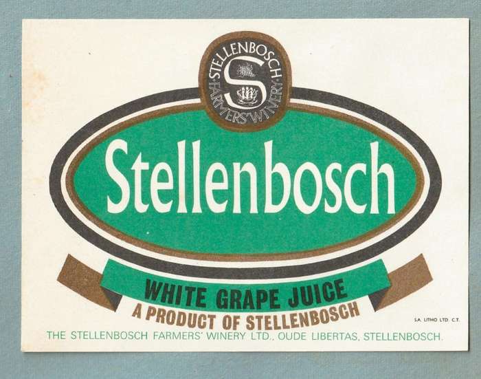 3 x Vintage  Bottle Labels. Stellenbosch White grape Juice, Lieberstein, Worester Hock.