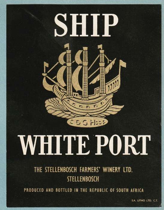 3 x Vintage Wine Bottle Labels. Stellenbosch Winery, Oude Libertas Port, Zonnheimer, Ship White Port