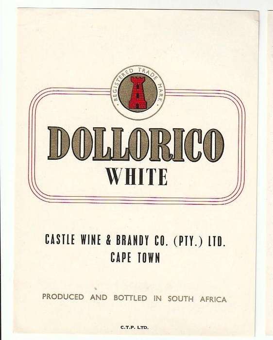 4 x Vintage Wine Bottle Labels, Castle Wine adn Brandy Co