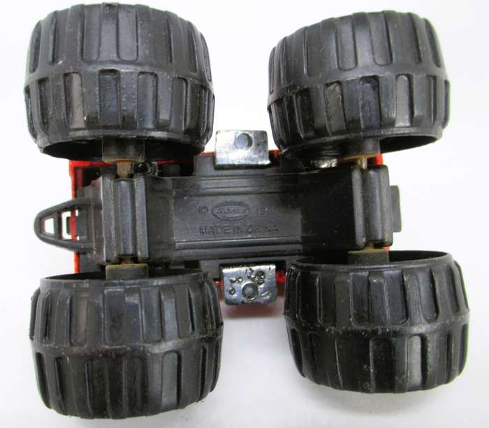 Vintage 1:64 Mighty Wheels Monster Truck Van / 1998 / Red With Flames