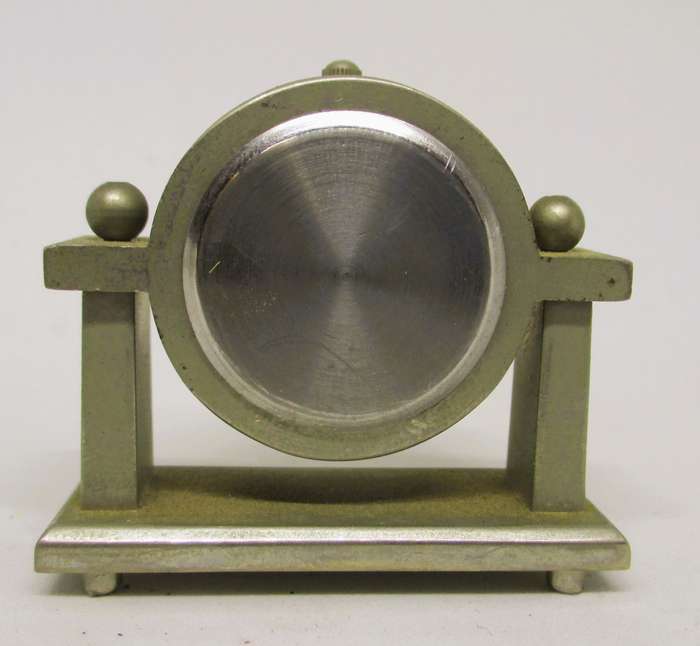 Vintage Miniature Mantle Style Desk ClockStainless Steel, Quartz. 40mm high