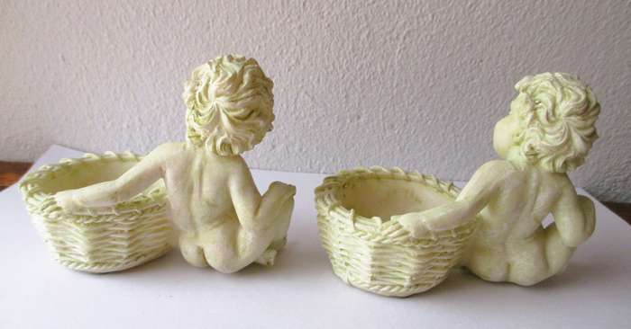 Two Vintage small candle holders,  baby Angels. As per photo.