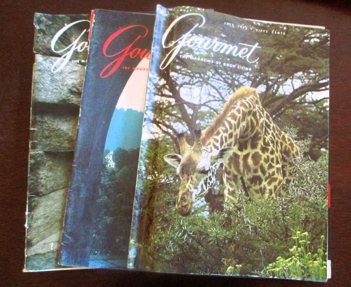 Vintage Gourmet Magazine,  Jan 1972, Jul 1973 and Feb 1980  As per photo.