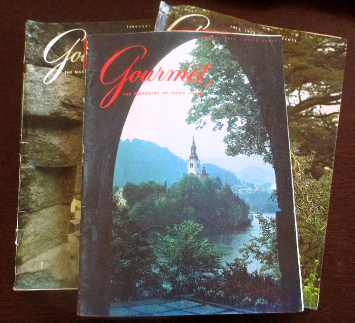 Vintage Gourmet Magazine,  Jan 1972, Jul 1973 and Feb 1980  As per photo.
