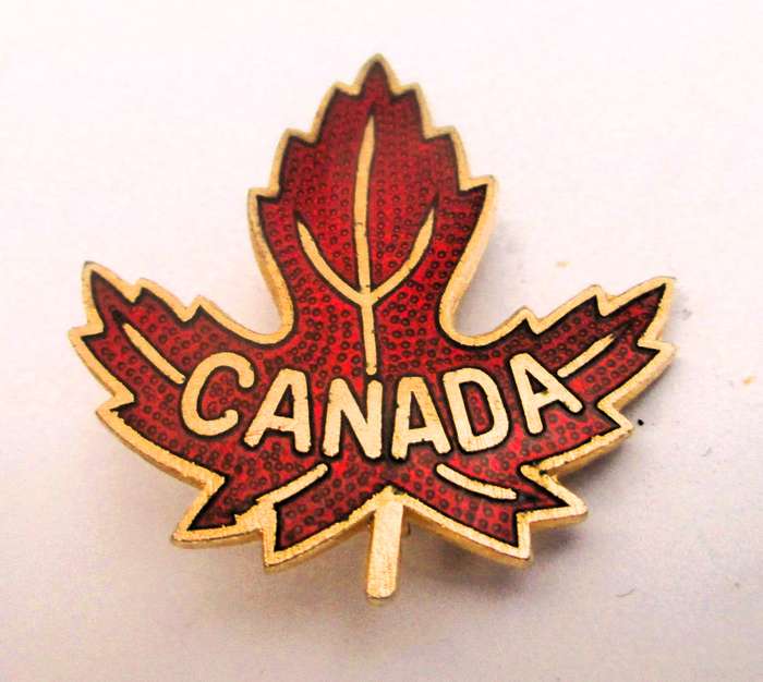 Vintage Red Maple Leaf Canada Lapel Pin