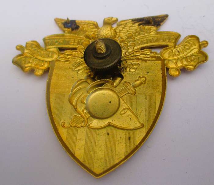 Vintage US Military Academy West Point Cap Hat Badge Insignia Army Screwback