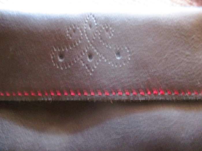 Black Handmade Leather wallet, travel document holder.