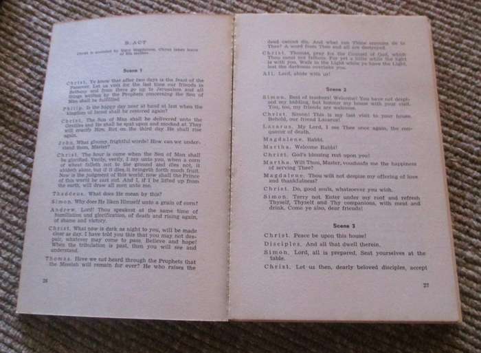 The Oberammergau Passion Play 1970 text book. pages loose