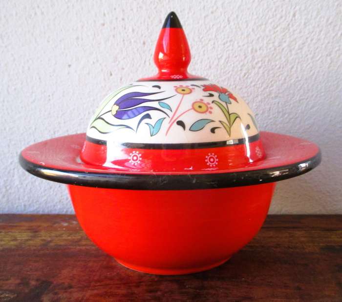 Turkish Ceramic Special Relief Bon bon Dish 15 Cm
