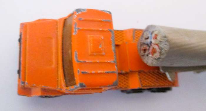 Majorette Vintage Manufacture Diecast Construction Truck with trailer.