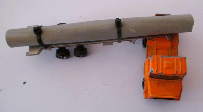 Majorette Vintage Manufacture Diecast Construction Truck with trailer.