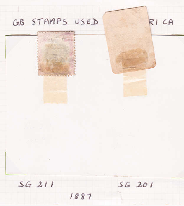 Two 1887 Great Britian Queen Victoria, Boer War Stamps used in SA. SG201 SG211.