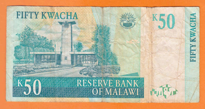Malawi 50 Kwacha 2007 Bank Note.