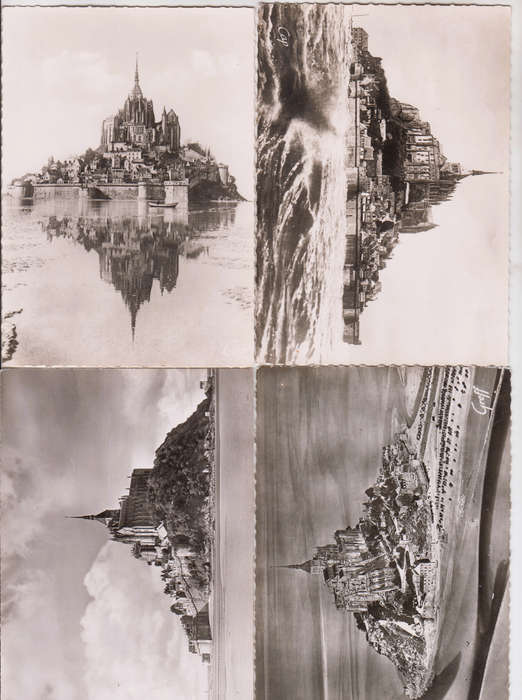 Lot of 4 Vintage Photo Post Cards Le Mont Saint-Michel, Normandie.