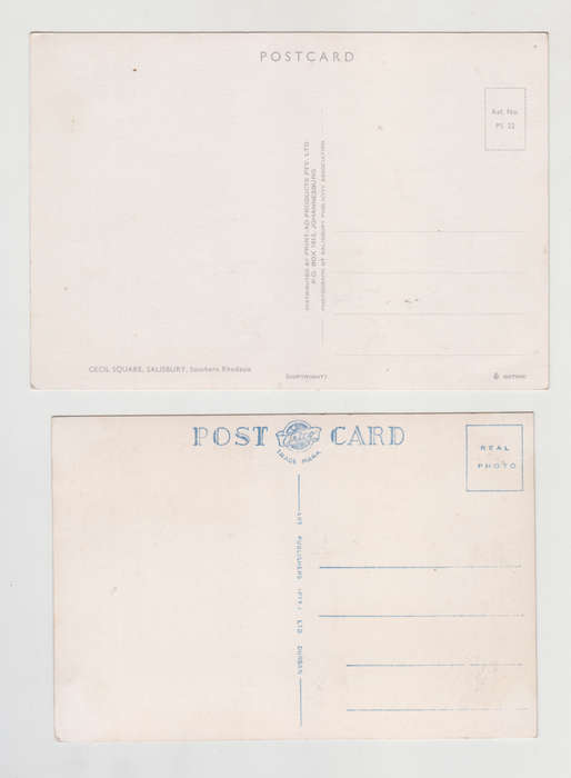 Lot of 2 Vintage Rhodesia Post Cards, Salisbury and Bulawayo