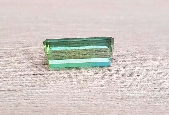 3.44ct Bluish Green Tourmaline  Octagon 12.8x5.7mm Natural - Unheated, Africa Gem