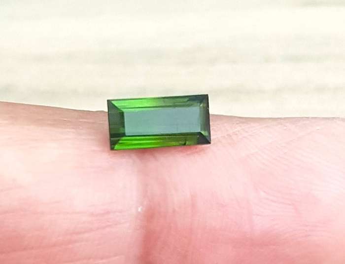1.37ct Green Tourmaline VS Baguette 9.3x4.5mm  Nigeria