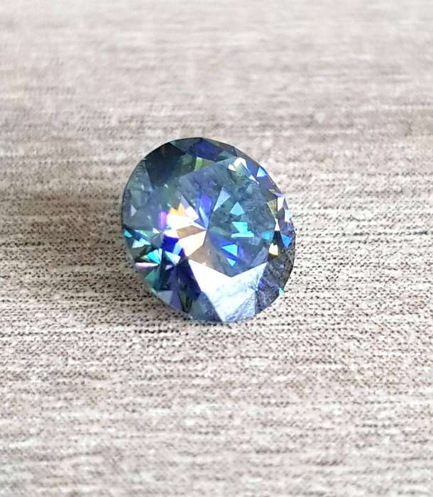1Cts MOISSANITE Rainbow Purple VVSI  6.5mmROUND **GRA Certified **BRILLIANT CUT