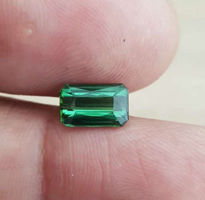 1.95Ct.Bluish Green Tourmaline Mozambique Perfect Shape Ravishing Color! Natural