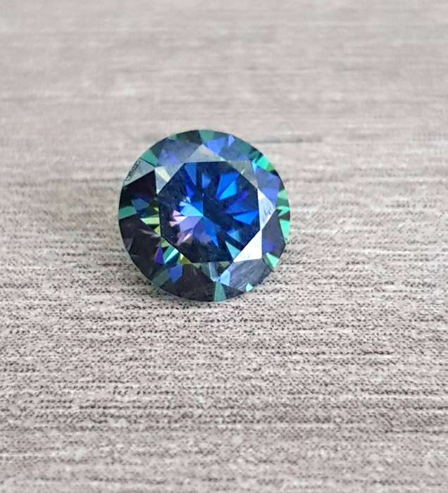 1Cts MOISSANITE Rainbow Purple VVSI  6.5mmROUND **GRA Certified **BRILLIANT CUT