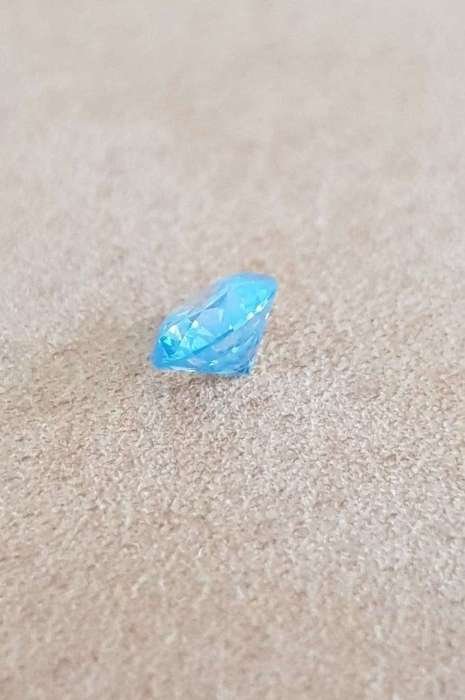 0.46Cts Diamond Round Sky Blue **CERTIFIED**Loose Natural Diamond