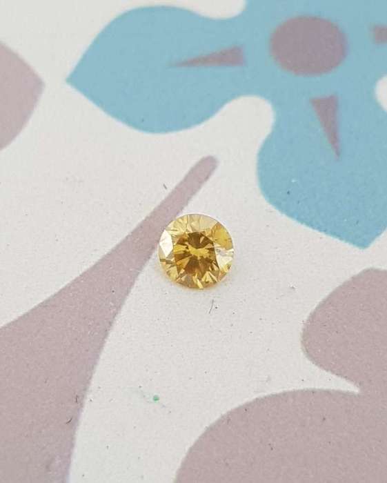 0.26ct Diamond Round Cut Canary Yellow SI1 Loose Natural