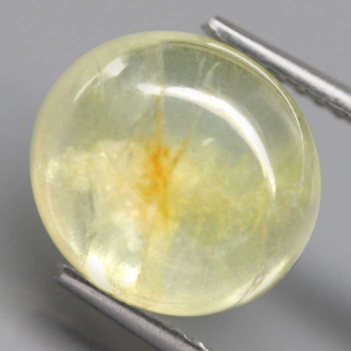 4.93Ct.  Aquamarine Yellow Green Oval Cabochon Unheated Brazil Natural Gemstone