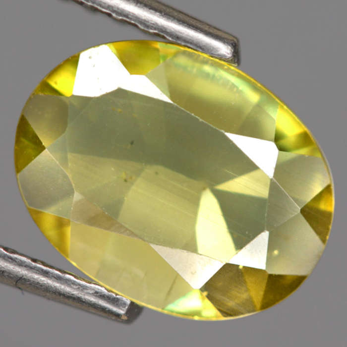 0.95Ct. Sphene Yellowish Green Oval Untreated Madagascar Very Good! Natural