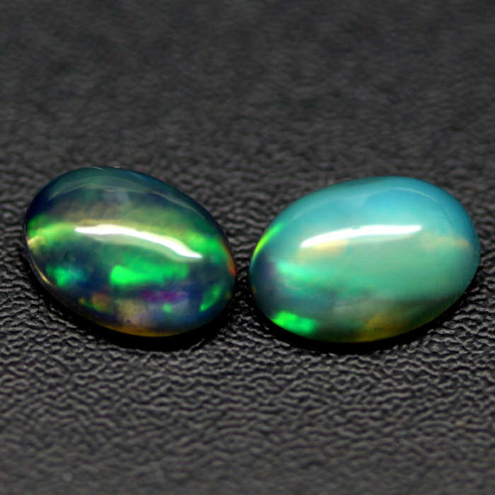 1.25Ct.  Opal Oval Cabochon Multi Colors Glittering Rainbow 3D Ethiopian