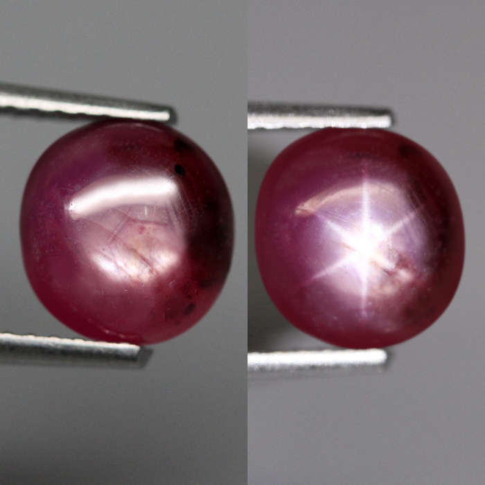2.59Ct. Star 6 Ray Ruby Top Pink Round Cabochon Mozambique Amazing Heated Natural