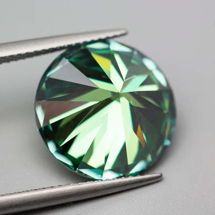 1.00ct Moissanite Green Round Excellent Cut VVS** Certified GRA**