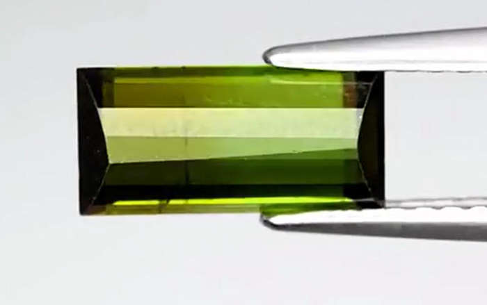 1.37ct Green Tourmaline 9.3x4.5mm VS Baguette Natural  - Unheated, Nigeria Gem
