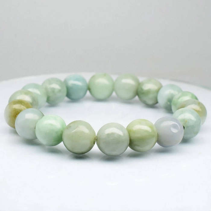 160.44ct Jade Green Bracelet Myanmar  18pcs Natural