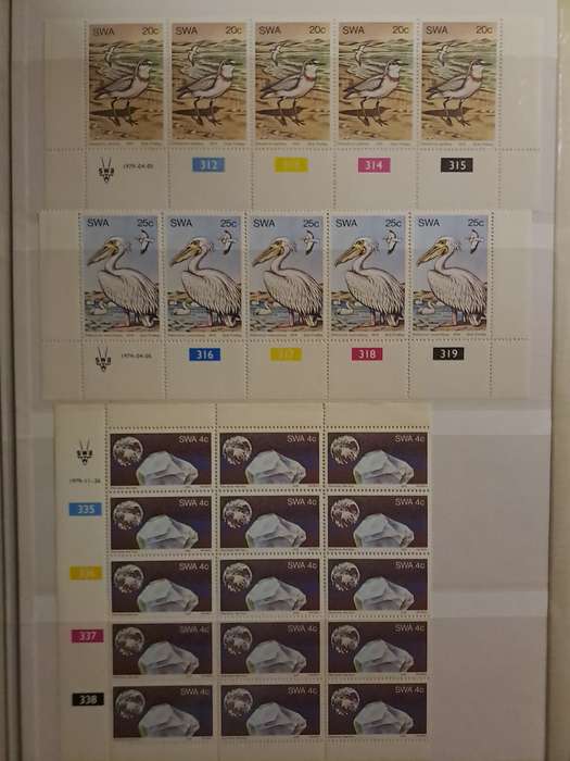South West Africa - Control Blocks/Strips - Between no 304 and 406