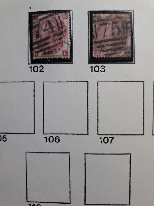 5 Queen Victoria stamps - GB numbers between 102 and 123 -  Clearance sale