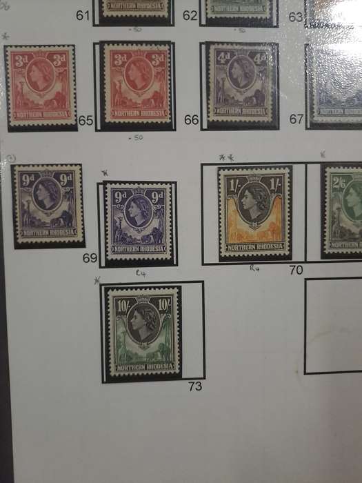 Northern Rhodesia - No 60-73 (Mint and used stamps) - Clearance sale