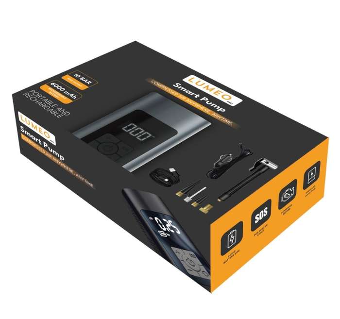 Lumeo Pro Smart Pump-Portable Air Compressor, 10 Bar Tyre Inflator