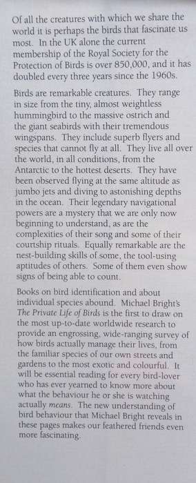 Michael Bright, The Private Life of Birds: A Worldwide Exploration of Bird Behaviour
