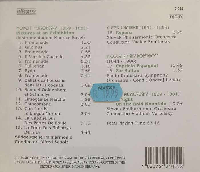 Mussorgsky: Pictures at an Exhibition & Night on a Bald Mountain