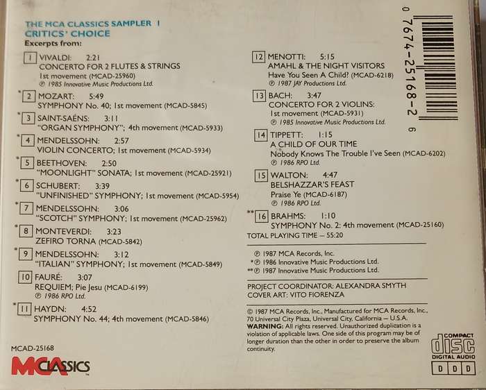 The MCA Classics Sampler: Critics' Choice (compilation)