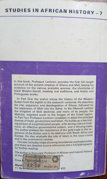 Nehemia Levtzion, Ancient Ghana and Mali