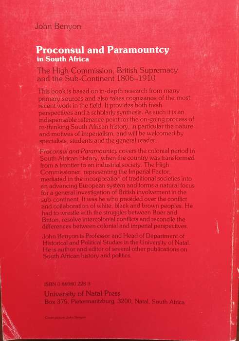 John Benyon, Proconsul and Paramountcy in South Africa