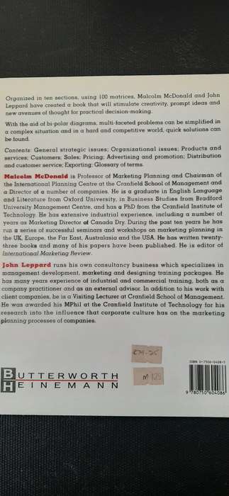 Marketing by Matrix by Malcolm McDonald & John W Leppard