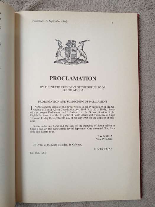 Minutes of Proceedings First Session Eighth Parliament 1984