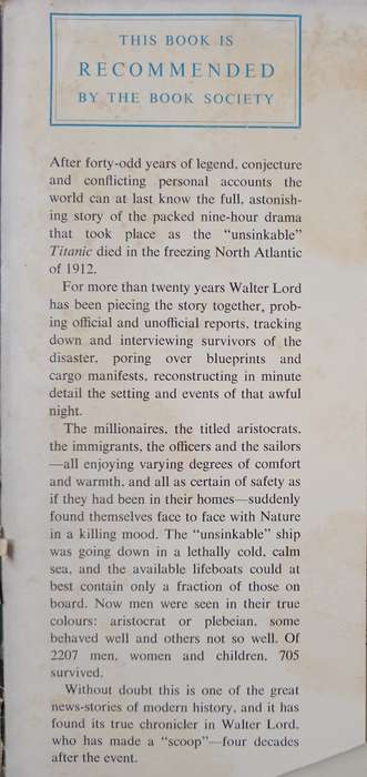 A Night TO Remember by Walter Lord