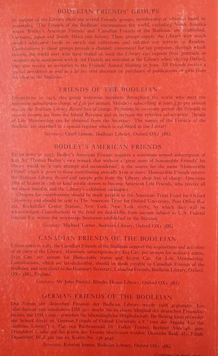 The Bodleian Library Record
