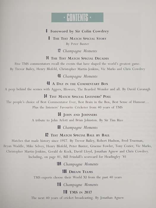 From Arlott to Aggere 40 years of Test Match Special Foreword by Sir Colin Cowdrey