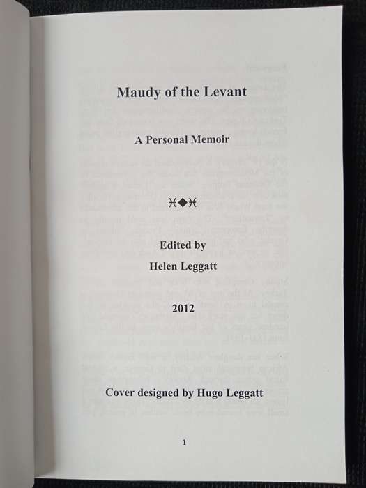 MAUDY of the Levant by Helen Leggatt