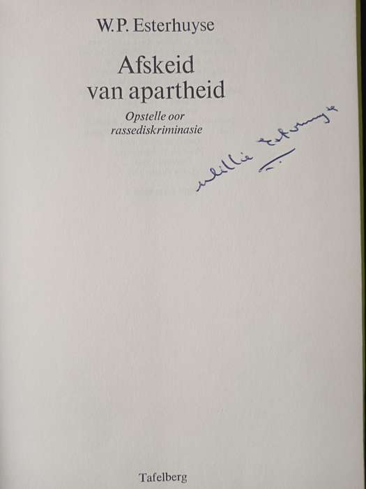 Afskied van Apartheid by W P Esterhuyse