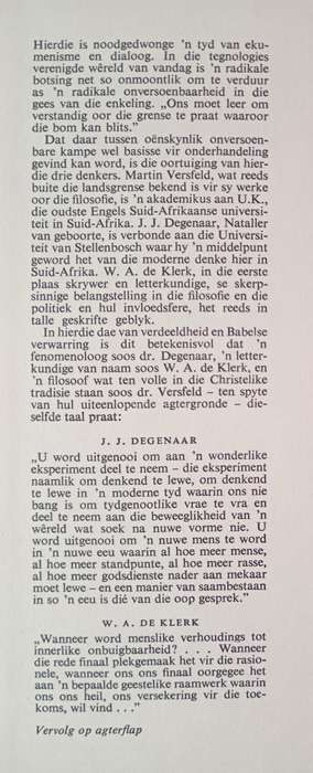Beweging Uitwaarts by WA de Klerk, Martin Versfeld & JJ Degenaar